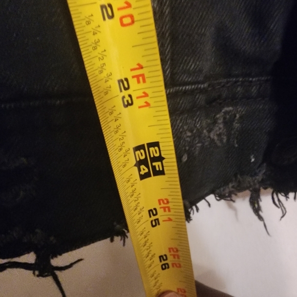 Sunset & Spring Embellished Oversized Distressed Denim Jacket Stud Accents XS - Picture 10 of 14